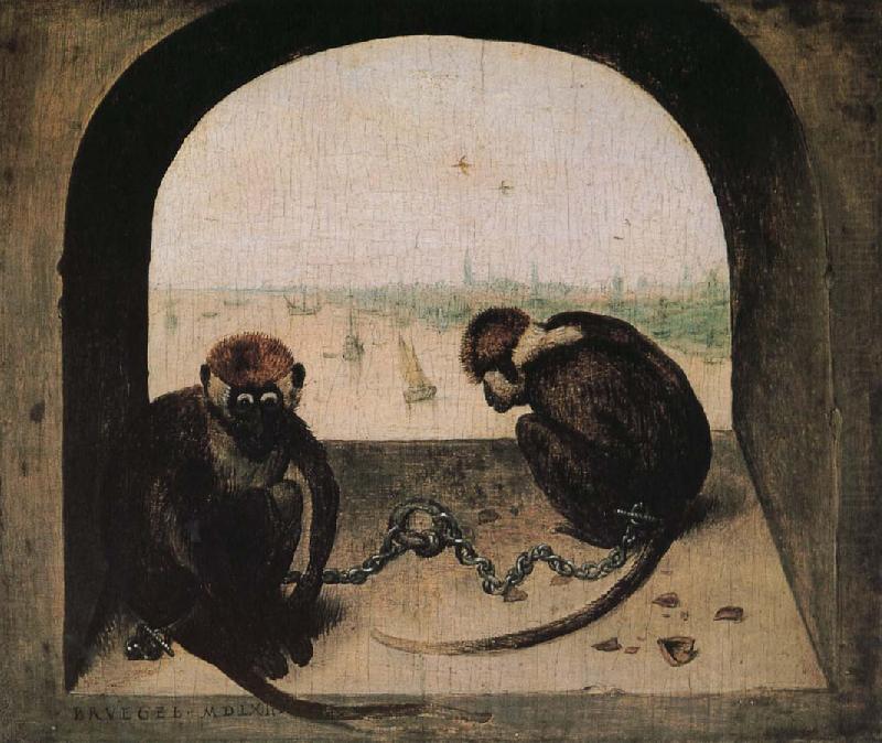 Pieter Bruegel 2 monkeys oil painting picture